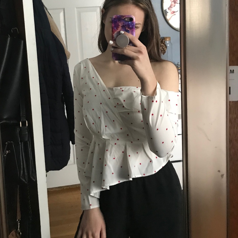 One Shoulder Peplum Top